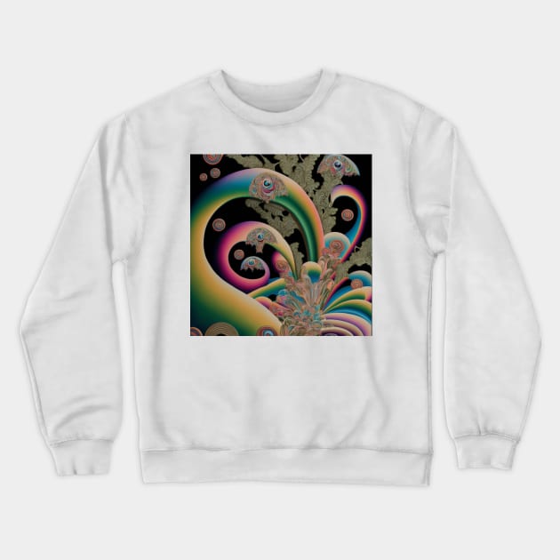 Feather Trippy Pattern Crewneck Sweatshirt by MindTankArt